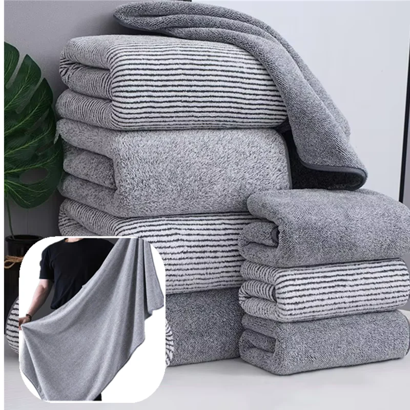 Sports Bath Towel Thickening High quality bamboo charcoal coral velvet  bath towel Super Absorbent And Quick Drying Bath towel