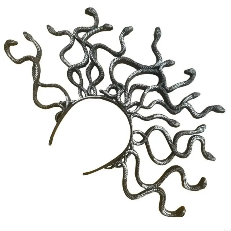 U4LE Auffälliges Stirnband für Halloween, große Schlangenform-Krone, trendiges Festival-Haar-Accessoire, Foto-Requisiten