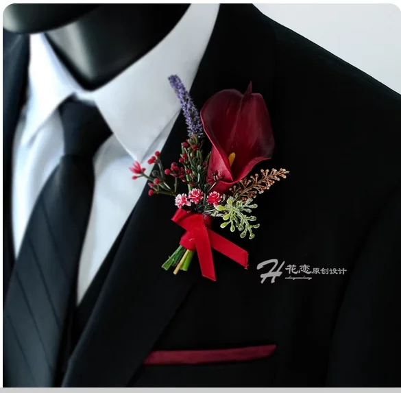 Opening Wedding Bride and Bride Wedding Corsage Parents' Full Family Simulation Lapel Bridesmaid Wrist Flower