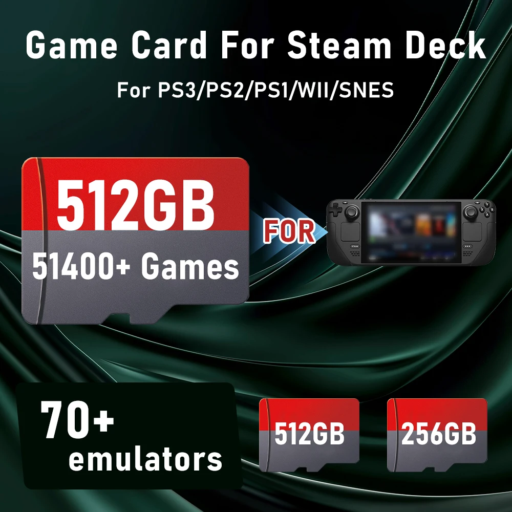 

Gaming Card For Steam Deck/GDP WIN4 With 43000/51400+Retro Games Emulators For PS3/PS2/WII/NES/MAME For Windows PC/Handheld