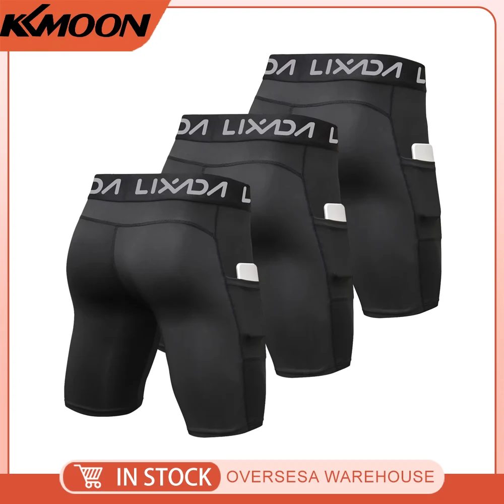 

Lixada, комплект из 3-х мужских спортивных шорт, нижнее белье для активных тренировок с карманом