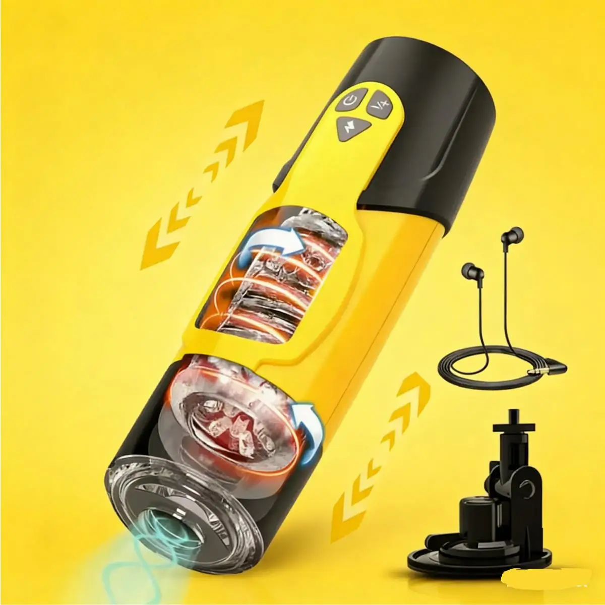 Automatic Telescopic Rotation Male Masturbator Simulated Piston Blowjob Rechargeable Hands Free Adult Sex Toy for Men