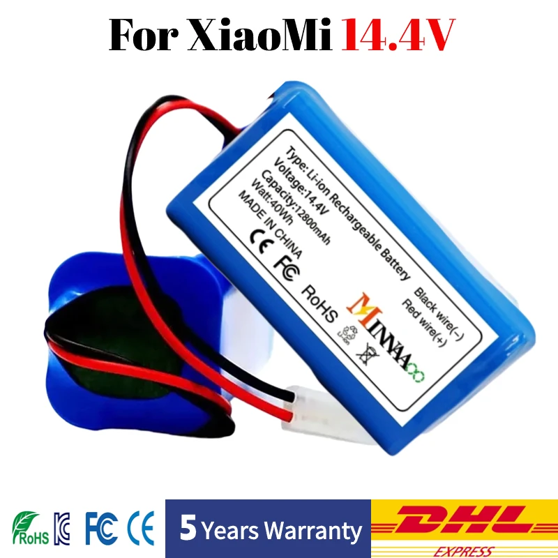 

Original 14.4V 12800mAh Li-ion Battery For XIAOMI MIJIA Mi Robot Vacuum-Mop Essential G1 MJSTG1 SKV4136GL H18650CH R30 R35