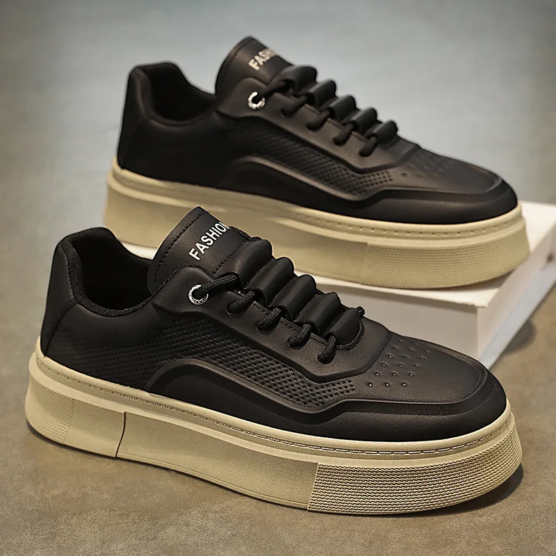 

Men's Shoes Leather Casual Shoes Fashion Vulcanized Shoes Low-top Male Casual Trendy Flat Running Sports 2026