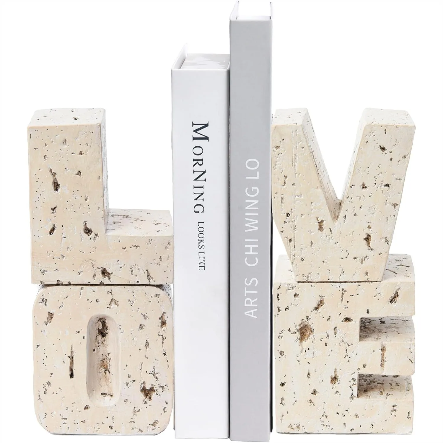 

Resin Book Ends with Love Design, Heavy Duty Book Holders for Shelves, Decorative Book Stoppers for Home Office Desk, Unique