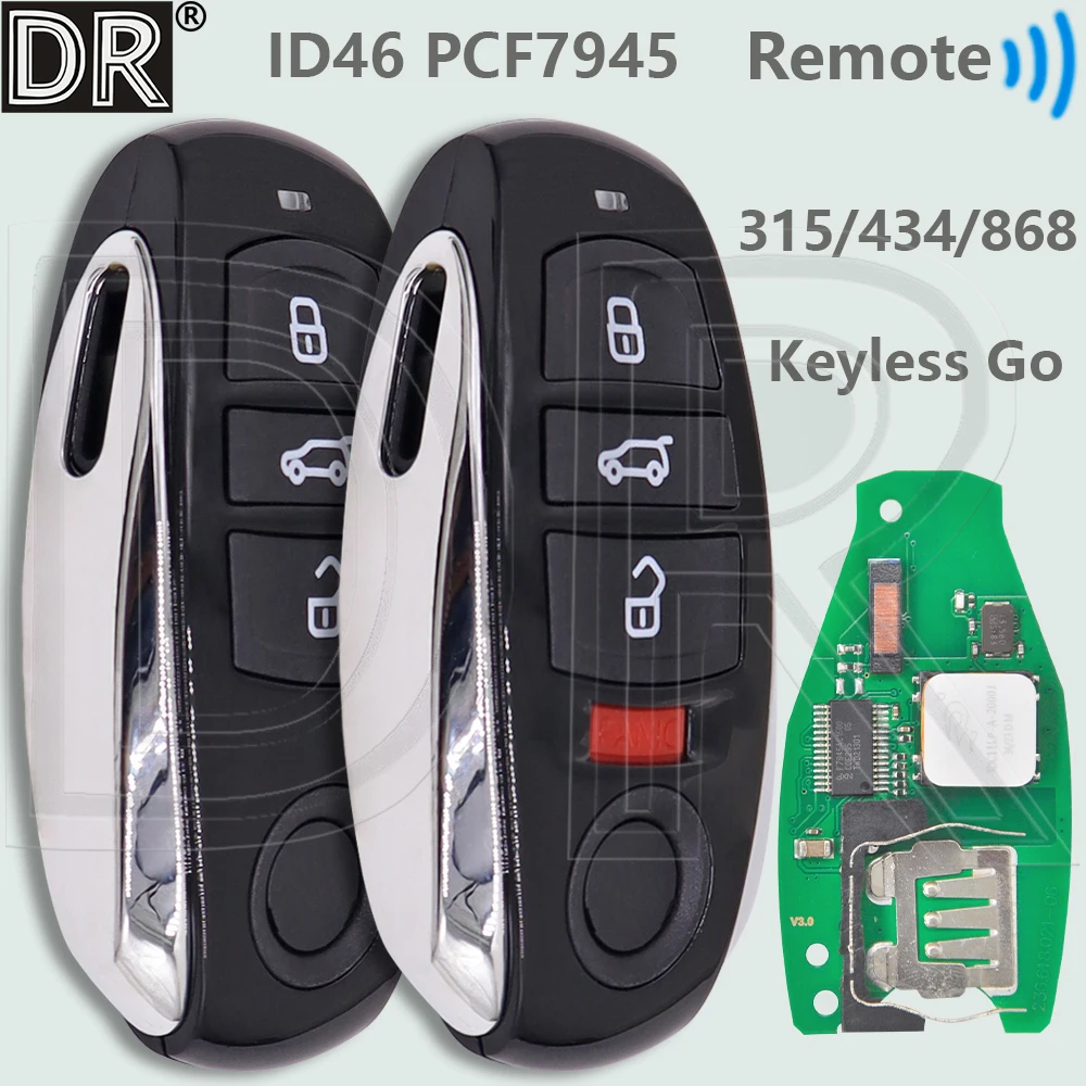 

DR ID46 PCF7945AC 315/433/868MHz Proximity Keyless Go Car Remote Key 7P6959754AT For VW Volkswagen Touareg 2010-2018