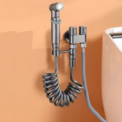 Keuken Hygiënische Douche Toilet Bidet Sproeier Douchekop Dubbele Uitlaat Hoekklep Wand Gemonteerde Dubbele Uitlaat Accessoires