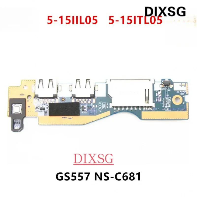 Original for Lenovo IdeaPad 5-15iil05 81yk 5-15itl05 USB SD card switch power button board with cable 5c50s25126 gs557 NS-C681