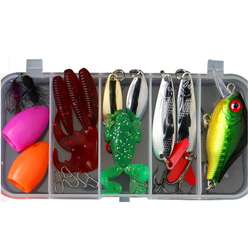 Kit Fishing Lures Set Hard Artificial Wobblers Metal Jig Spoons Soft Lure Fishing Silicone Bait Fishing Tackle Accessories Pesca