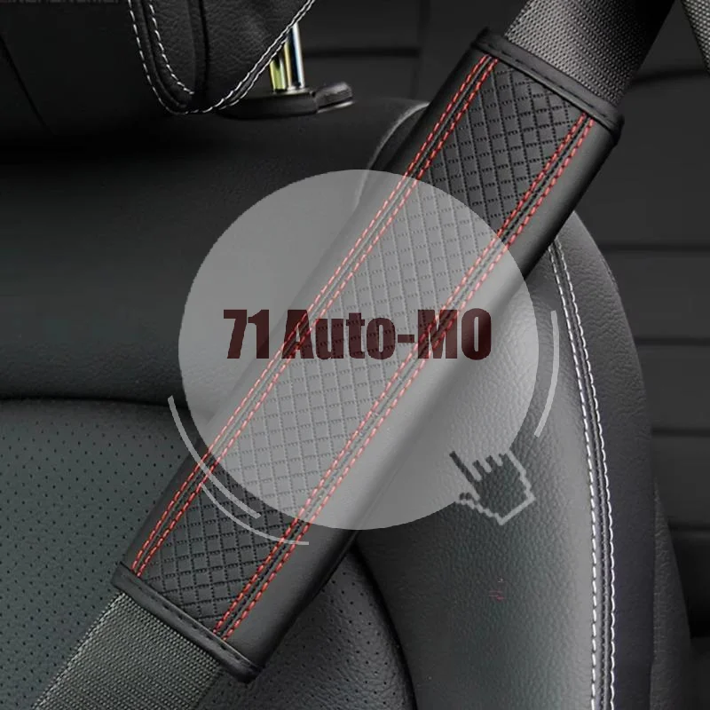 Car Seat Belt Shoulder Cover 1Pc Eco-Friendly Fiber Leather Embossed Decompression Comfort for All Car Users 1PCS