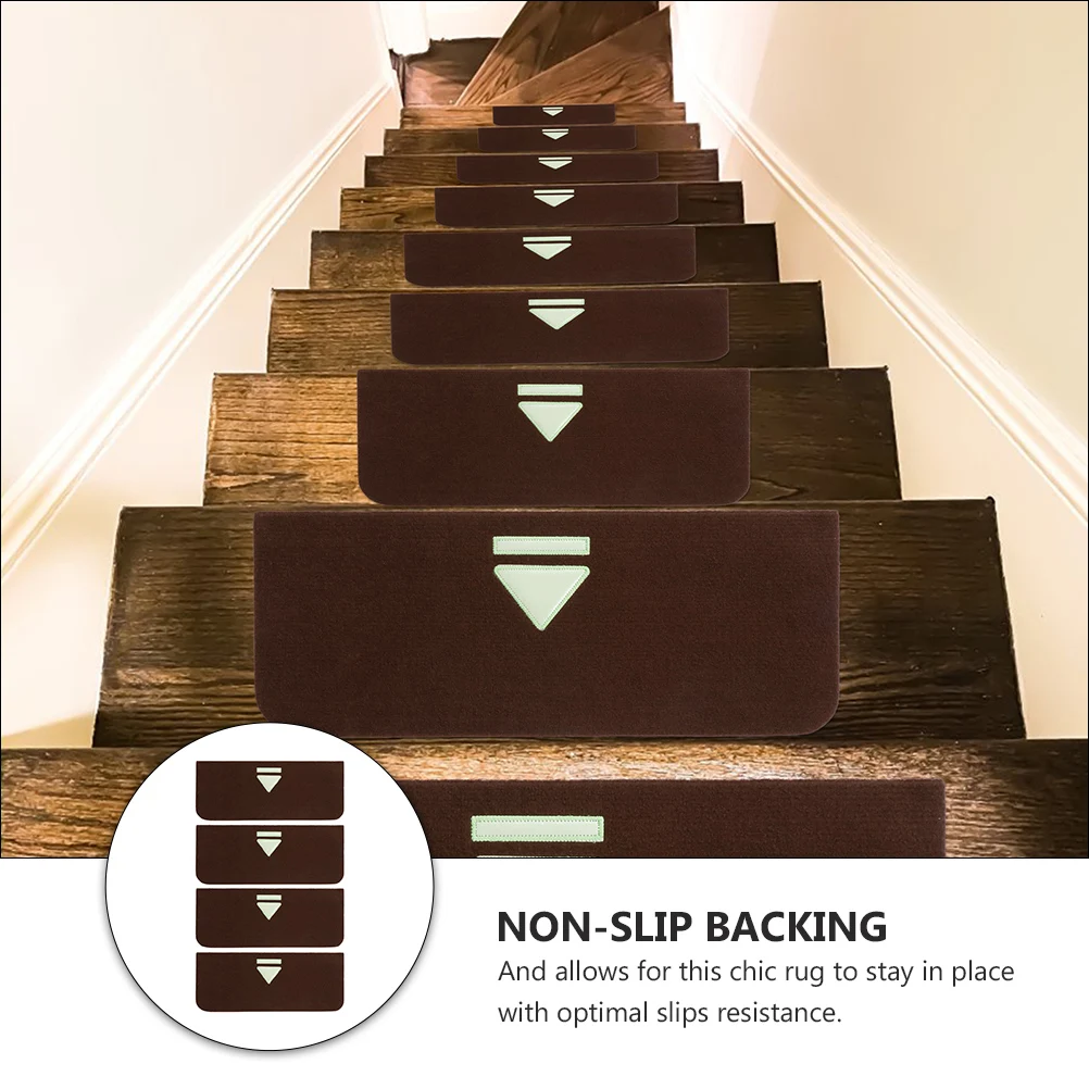 4 Pcs Stair Mat Arrow Pattern Mats Non-skid Carpets Stain-resistant Household Step Pads Polyester (Polyester)