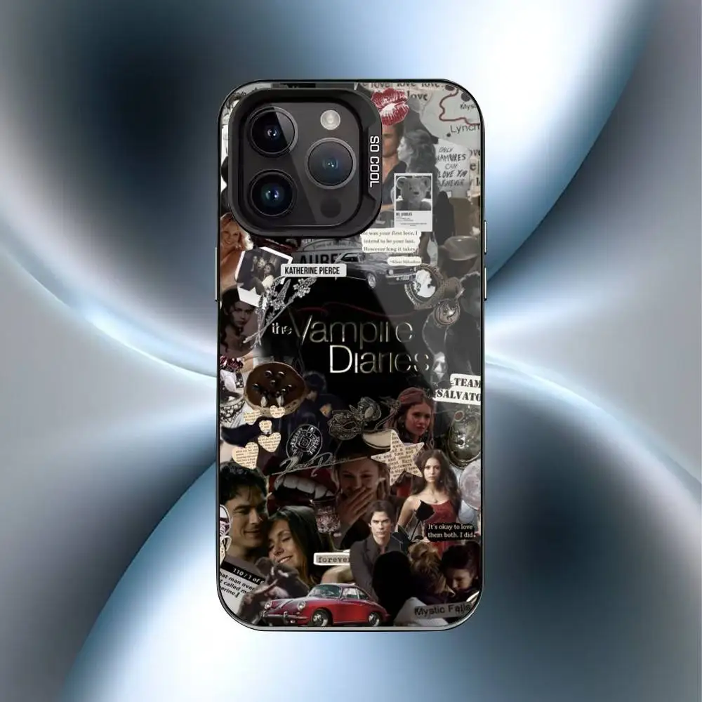 حافظة هاتف Vampire TV D-Diaries لهاتف iPhone17,16,15,14,13,12,11 Plus، Pro Max غطاء مقاوم للصدمات من الحلوى السوداء غير اللامعة #6