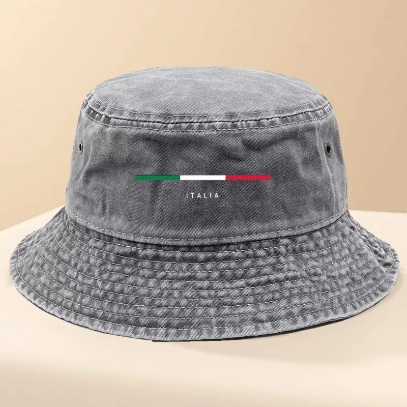 ITALIA Adjustable, Breathable, High-quality Fisherman Hat with a Vintage Effect- Black, Perfect for Outdoor Activities, Outdoor