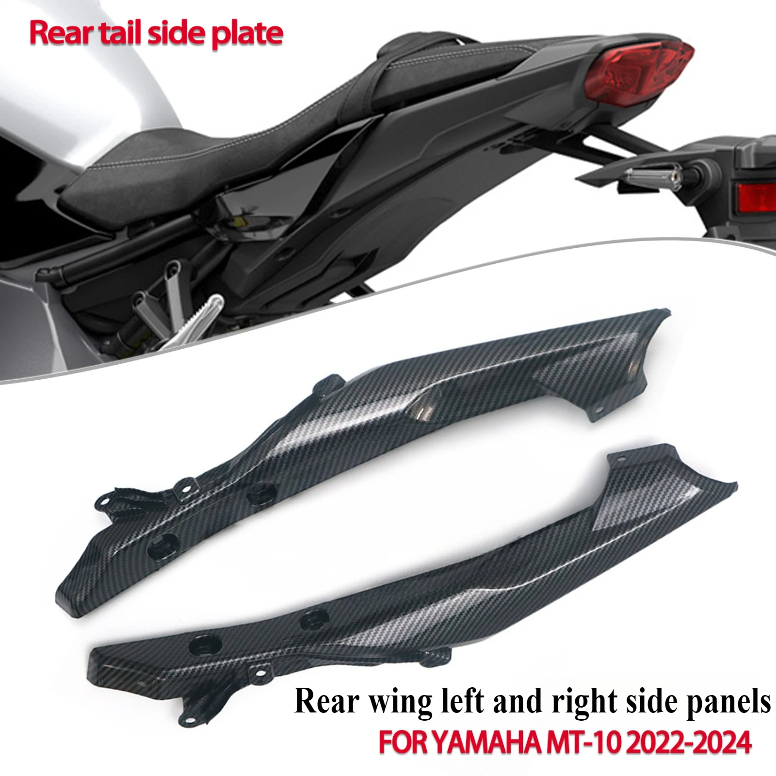 For Yamaha MT-10 2022-2024 Motorcycle Rear Tail Seat Left & Right Side Panel Rear Wing Fairing Bodywork Replacement Accessories