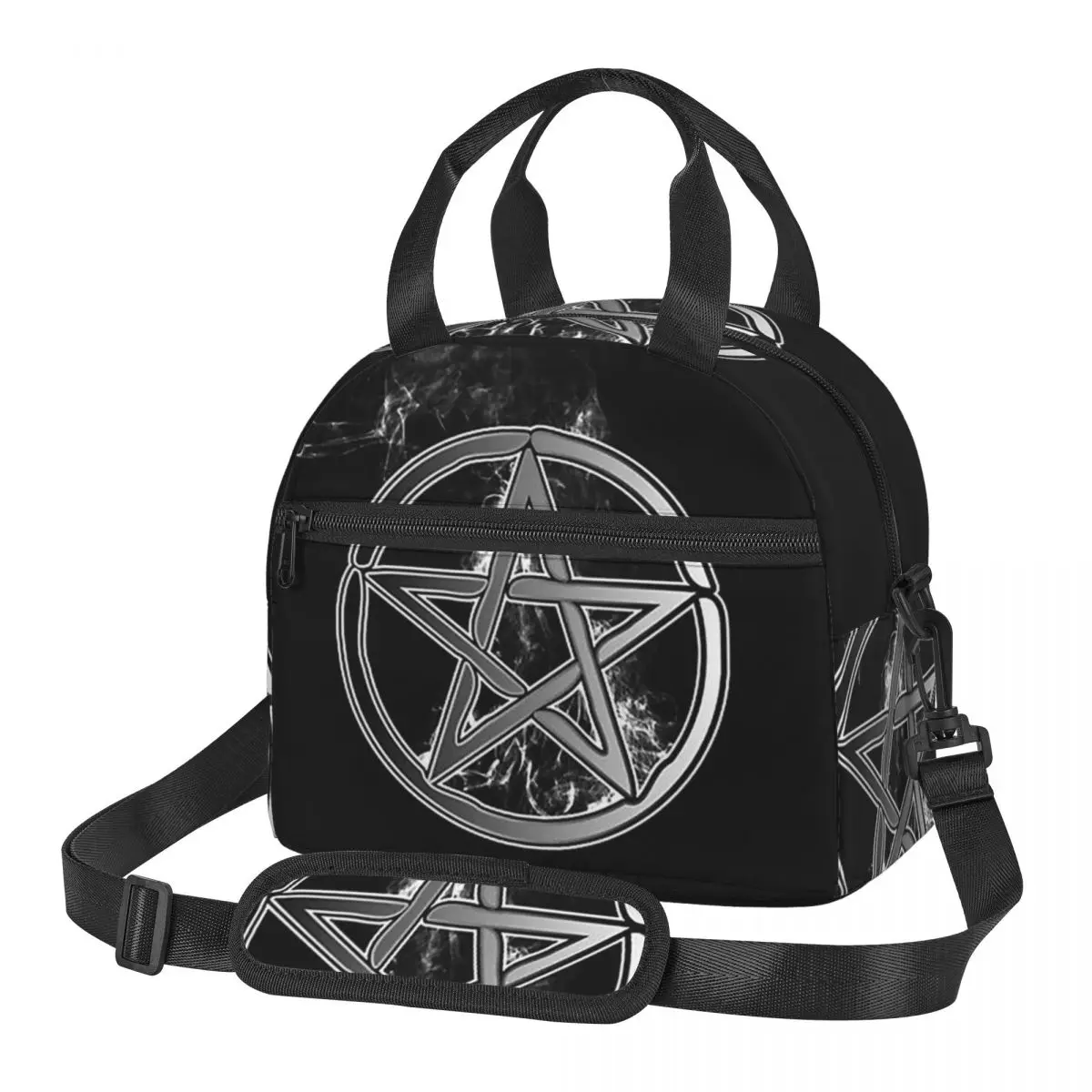 Occult Satanic Pentagram Lunch Bags Insulated Bento Box Lunch Tote Leakproof Picnic Bags Thermal Bag for Woman Girl Office