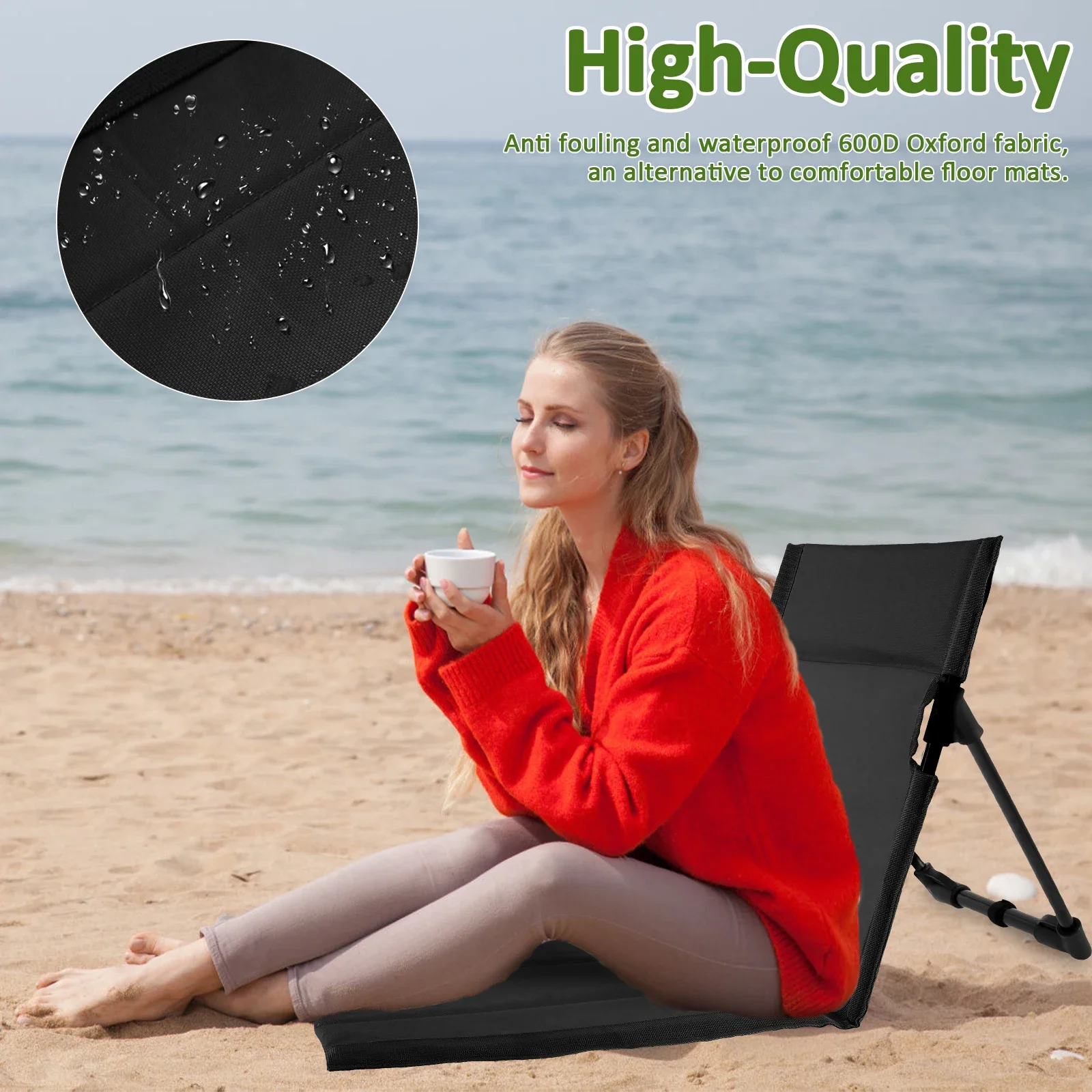 Foldable Camping Chair Ultra-Light Folding Back Chair for Camping Beach Road Trips Picnic Outdoor Garden Park Single Lazy Chair