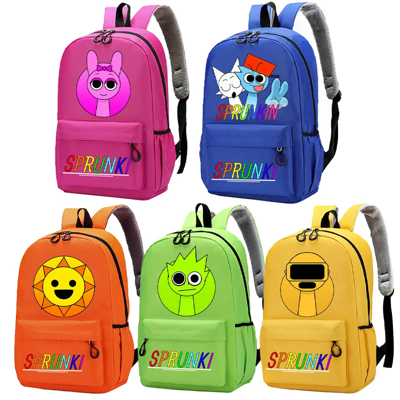 Sprunki Kinder Niedlicher Rucksack Incredibox Erwachsener Cartoon Rucksack Jungen Mädchen Mode Lässig Schultern Y2k Tasche Student Schultasche Geschenke