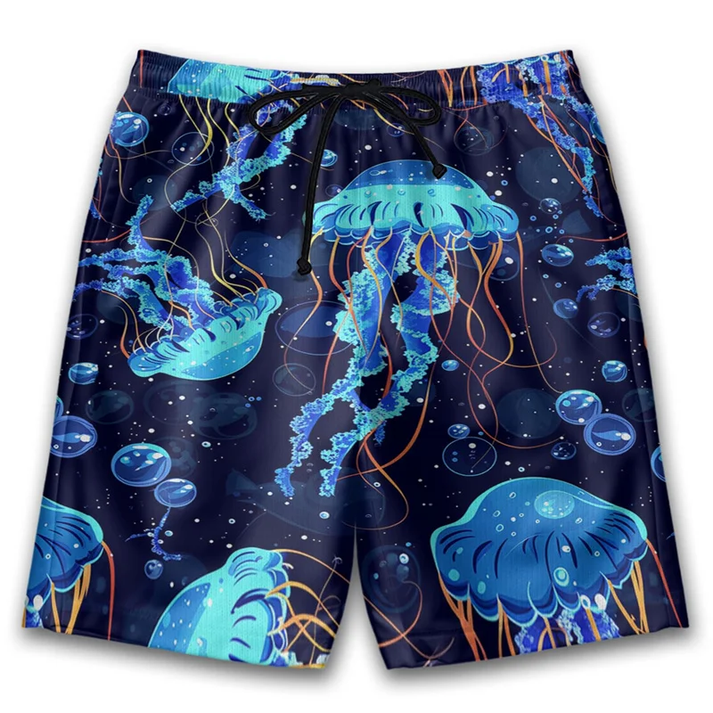 Fashion Jellyfish Pattern Beach Shorts For Men 3D Printing Sea Animal Swimming Trunks Kids Summer Quick Dry Surfboard Shorts
