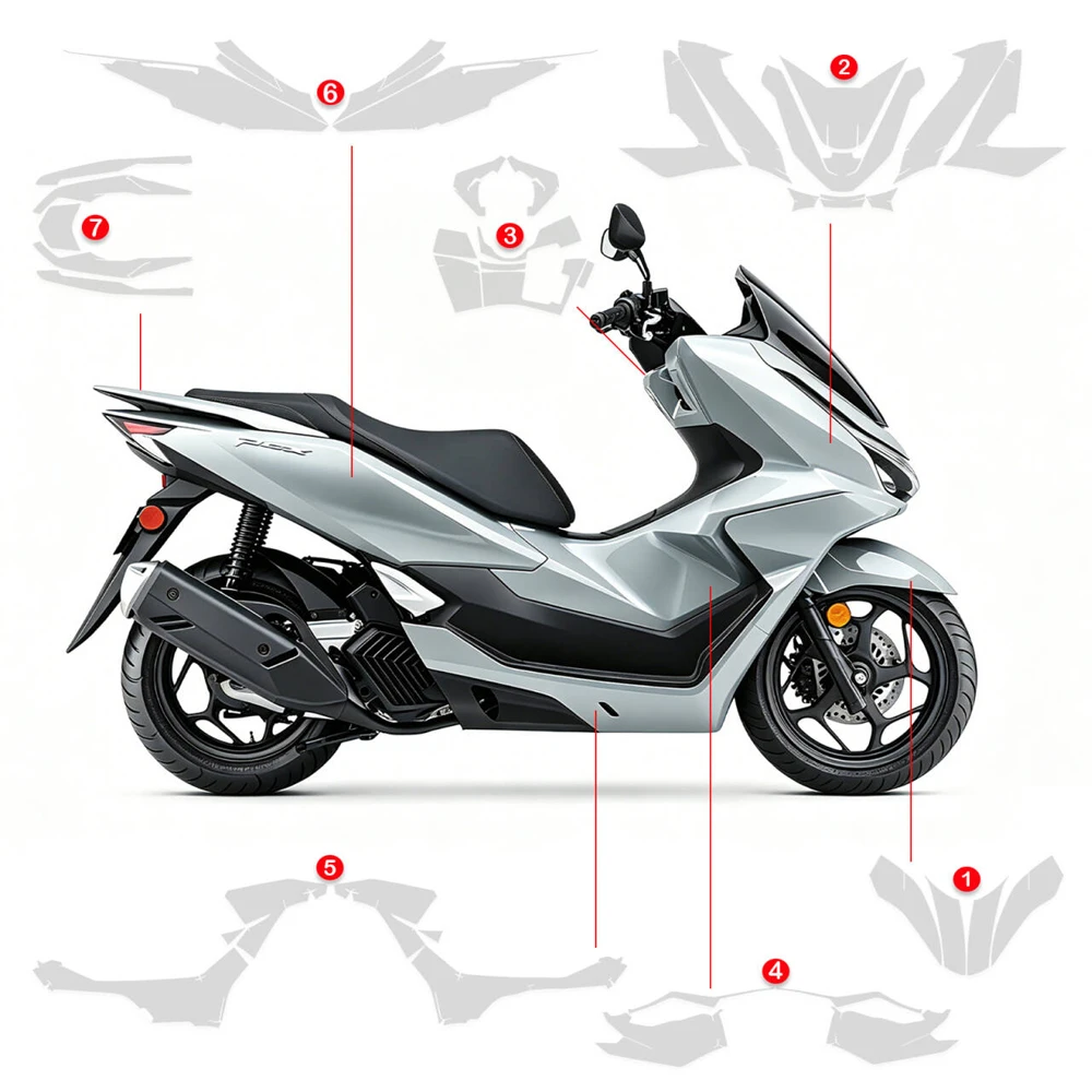 Motorcycle TPU Paint Protection Film Anti-scratch Transparent Protective Sticker For HONDA PCX 160 PCX 125 2025-2026