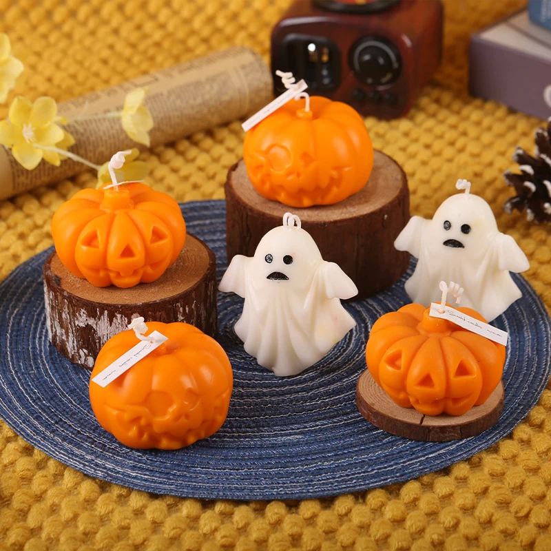 New Halloween Ghost Candle Decoration Cross Border Ghost Festival Cute Styling Atmosphere Candlelight Aromatherapy Candle Props