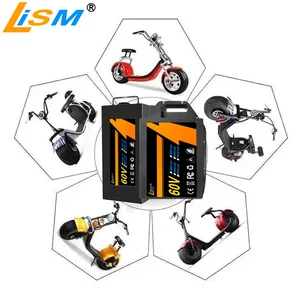 Harley Two Wheels gấp pin lithium citycoco, bộ sạc không thấm nước, 60V, 20Ah, 500W-2400W, xe máy điện 10 Pin bán hàng chính - №8