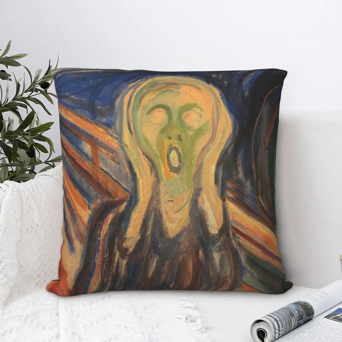 

Edvard Munch The Scream Throw Pillow Case Oil Painting Short Plus Cushion Covers For Home Sofa Chair Decorative Backpack