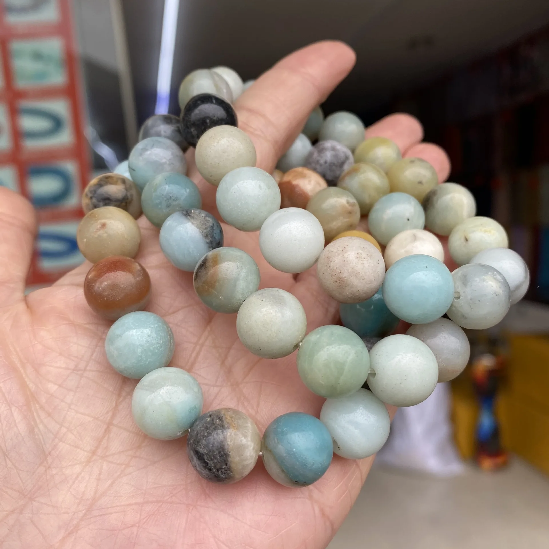 Handmade Amazonite Beaded Bracelets Natural Stone Bracelets Women Men Craft Brcelets Bangles For Girls Lovers Lucky Gifts