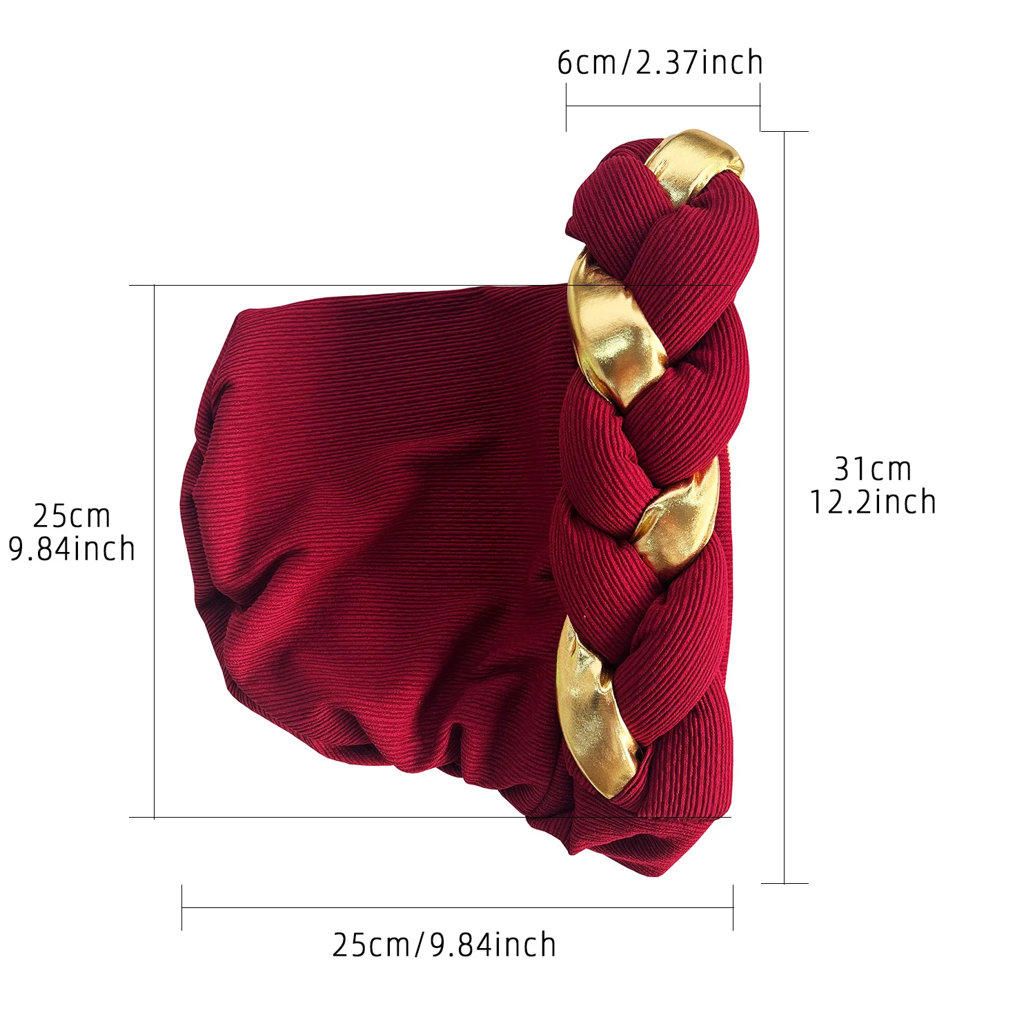 Elegante Turban Kappe Frauen Headwrap Motorhaube Afrikanische Dame Kopf Wraps Muslimischen Turbane Hut Abend Party Autogele Kopfbedeckung – Detail 2