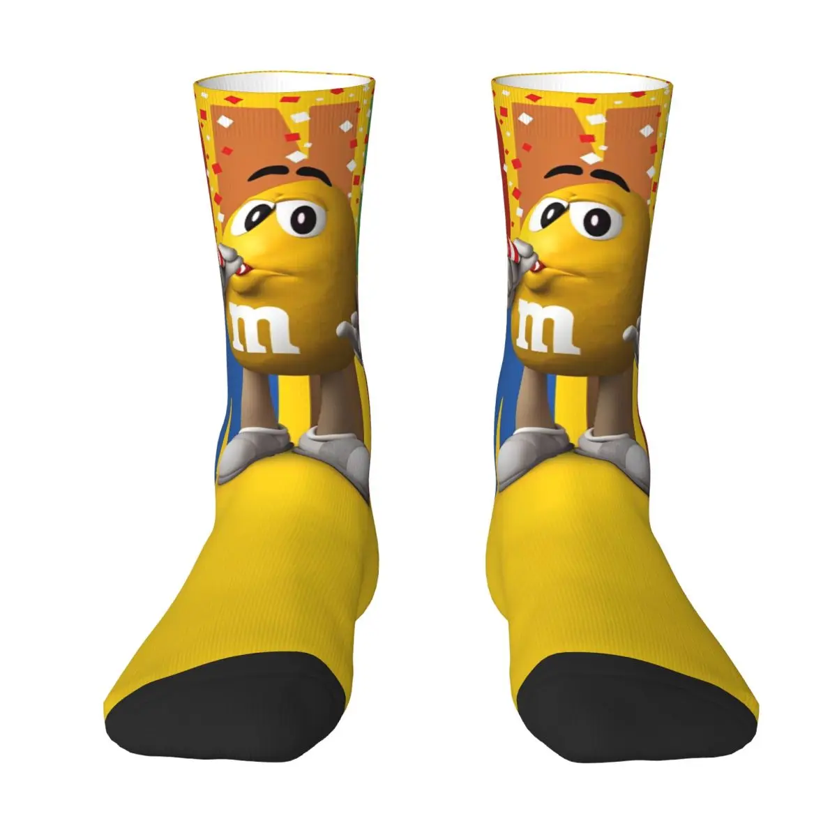 Adults Men Socks M Chocolate Cartoon Colorful Hip Hop Stockings Winter Funny Warm Soft Socks Custom Skateboard Non Skid Socks