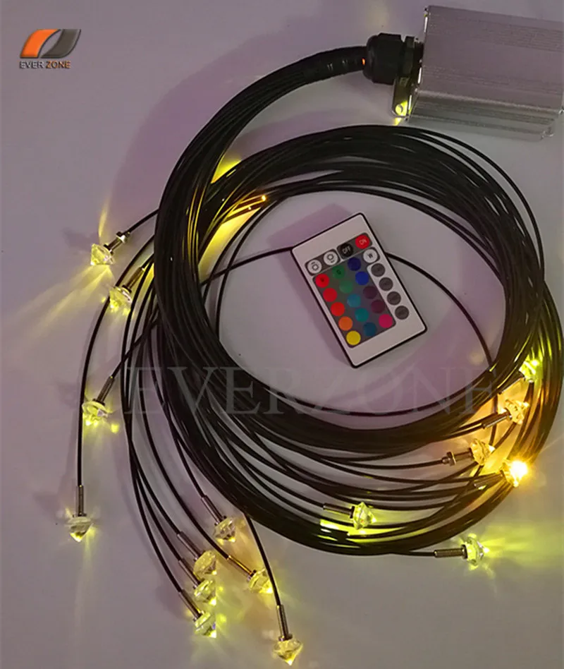 5w LED Light Source 2mm Optic Fiber Lighting Star Sky Ceiling 40pcs Length 0.5m+1m+1.5m+2m with 5pcs Crystal End Fittings