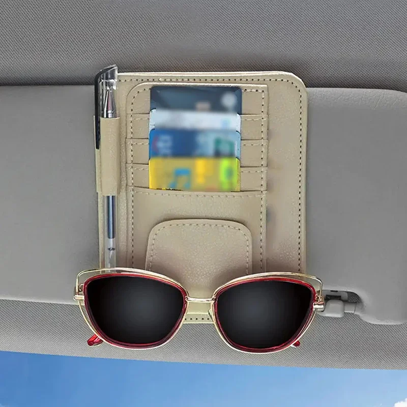 Car Sun Visor Organizer: Multi-Pocket Accessory for Auto Interior - Document Storage Pouch, Sunglasses & Pen Holder Car Visor