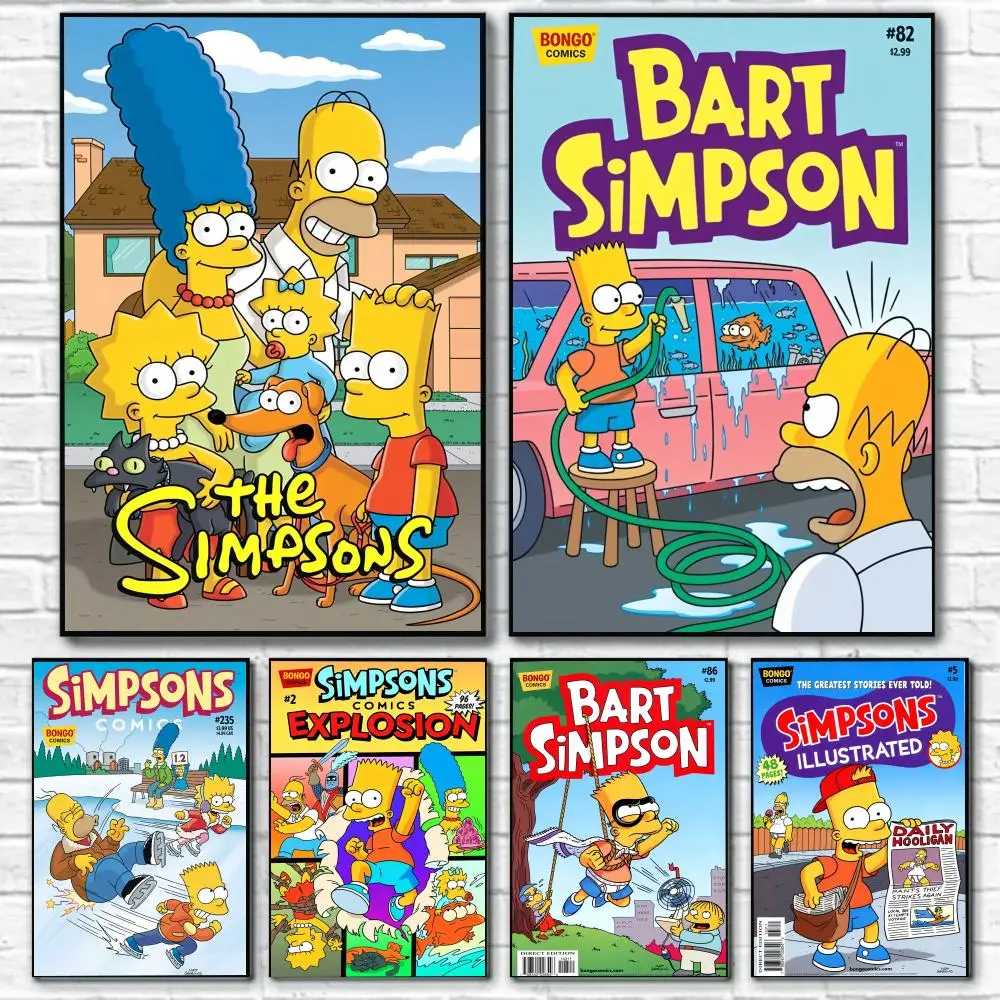Anime Kawaii cartoon comedy S-SimpsonES Poster Self-adhesive
