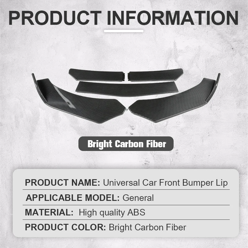 4/ 5 Chiếc Đa Năng Ô Tô Xe Trước Môi Bộ Đầm Body Xẻ Tà Bộ Chia Sợi Carbon Ốp Lưng Canard Môi Bộ Chia BWM Sedan Cho Tesla