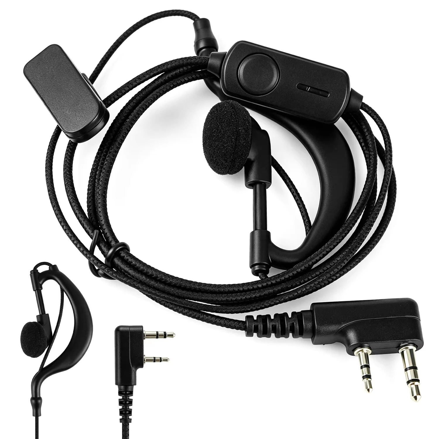 Walkie Talkie Earpiece With Earhook Headset Compatible for PX-888S UV-5R BF-888S BF-F8HP H-777 Kenwood Puxin Two Way Radio