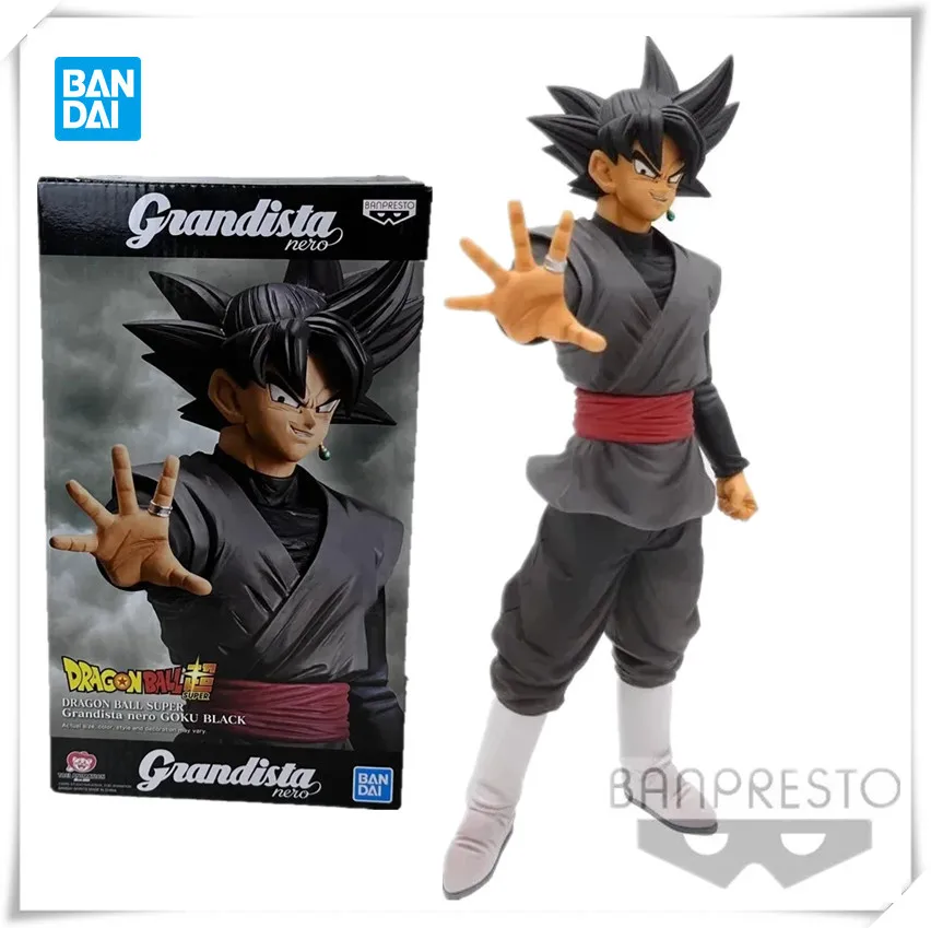 Bandai original banpresto anime dragon ball preto goku grandista preto zamasu pvc figura de ação modelo colecionável brinquedos presentes