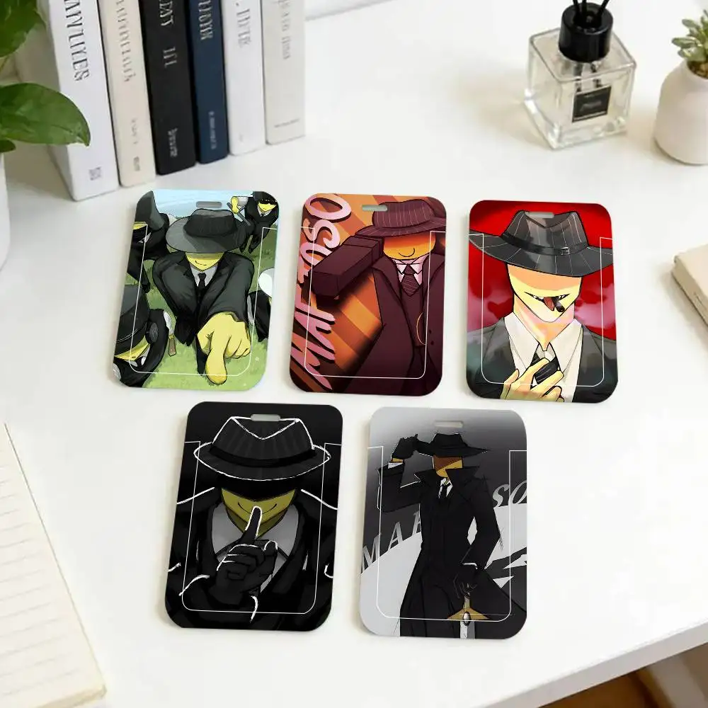 1pc Funny Forsaken Mafioso ID Card Sleeve School Card Access ID Card Bus Meal Card Protective Sleeve Easy Push