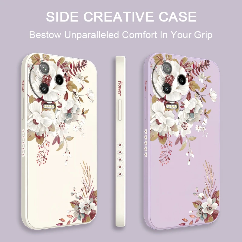 White Painting Flowers Phone Case For Infinix Note 30 12 G96 G88 11 8I 8 10 Pro NFC Silicone Shockproof Bumper Back Soft Cover