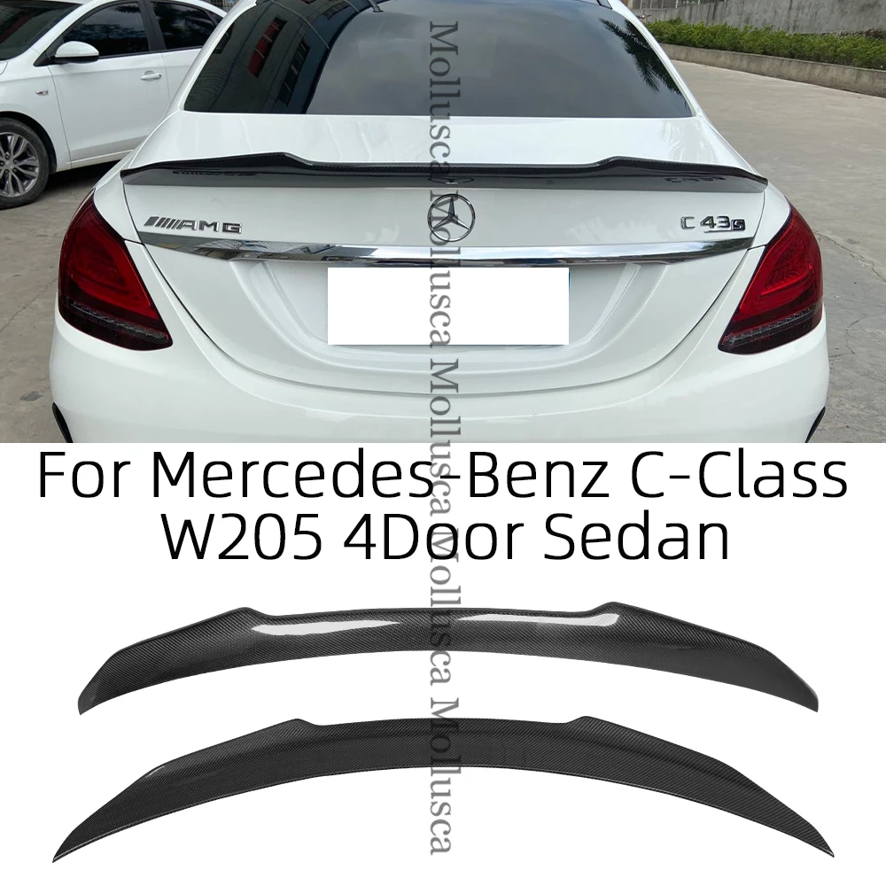 

For Mercedes-Benz C-Class W205 4Door sedan PSM BMW Style Carbon Fiber Rear Spoiler Trunk Wing 2013-2022 FRP honeycomb Forged