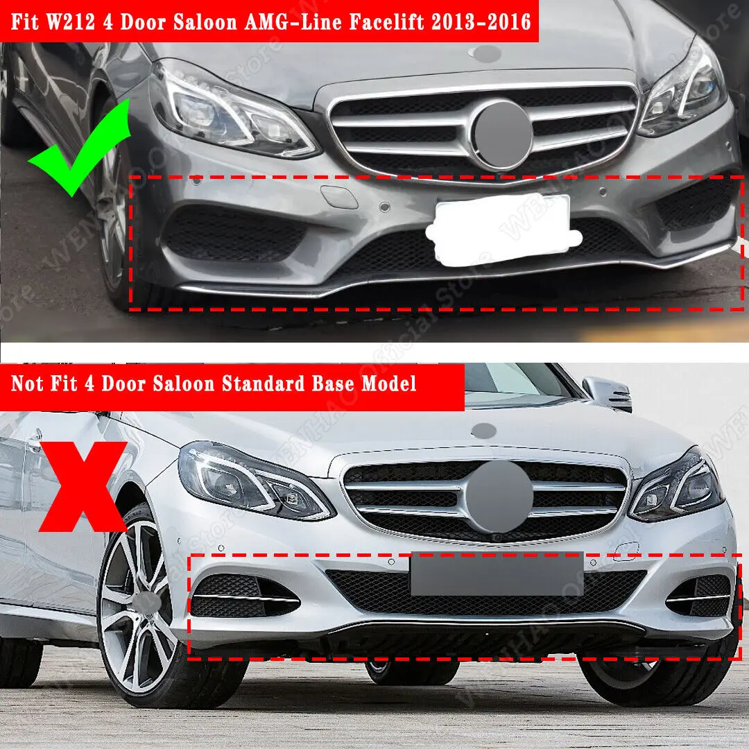 Maxton Style Front Bumper Lip Spoiler Splitter For Mercedes E W212 S212 E300 E400 AMG Line Facelift 2012-2016 Diffuser BodyKits view 3