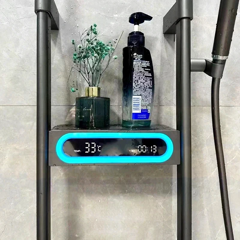 Imagem -03 - Luxo Rainfall Shower System Smart Display Digital Rotativo Pressurizado Rain Head Faucet Grupo Banheiro Novo 2023