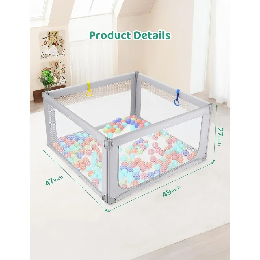 Foldable Baby Playpen Small Playpen for Babies and Toddlers Baby Play Pen with Safety Gate Corrales para Bebes Adjustable Porta