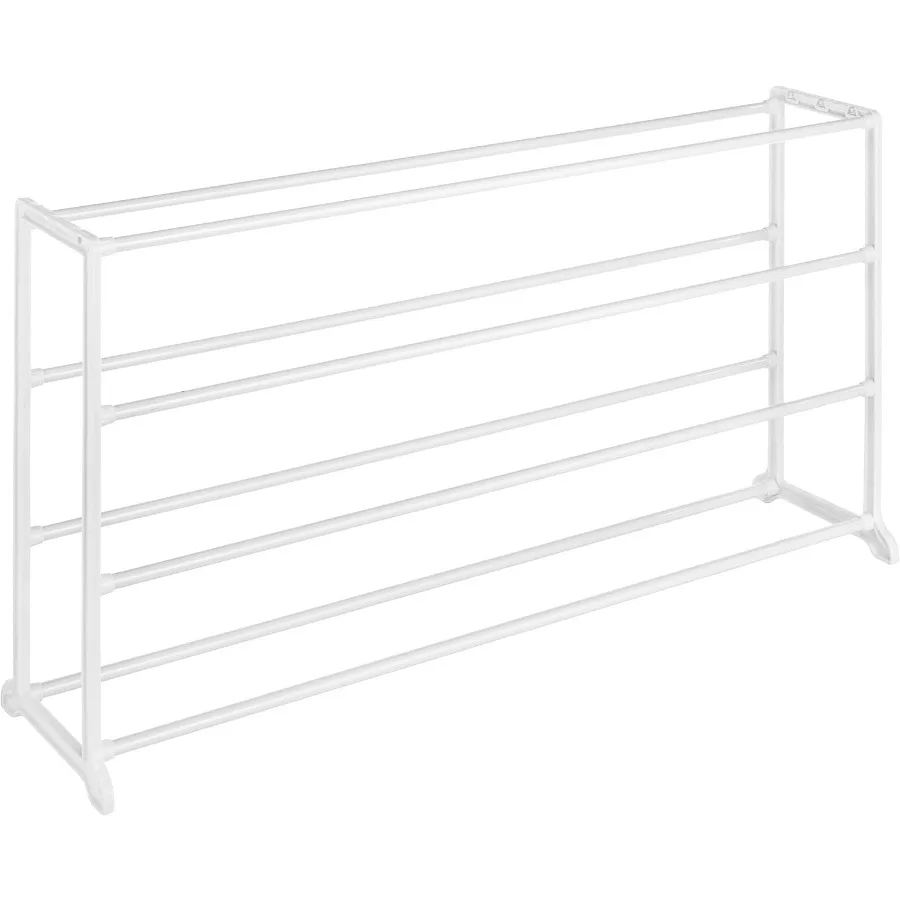 

4 Tier 20 Pair Floor Shoe Rack White