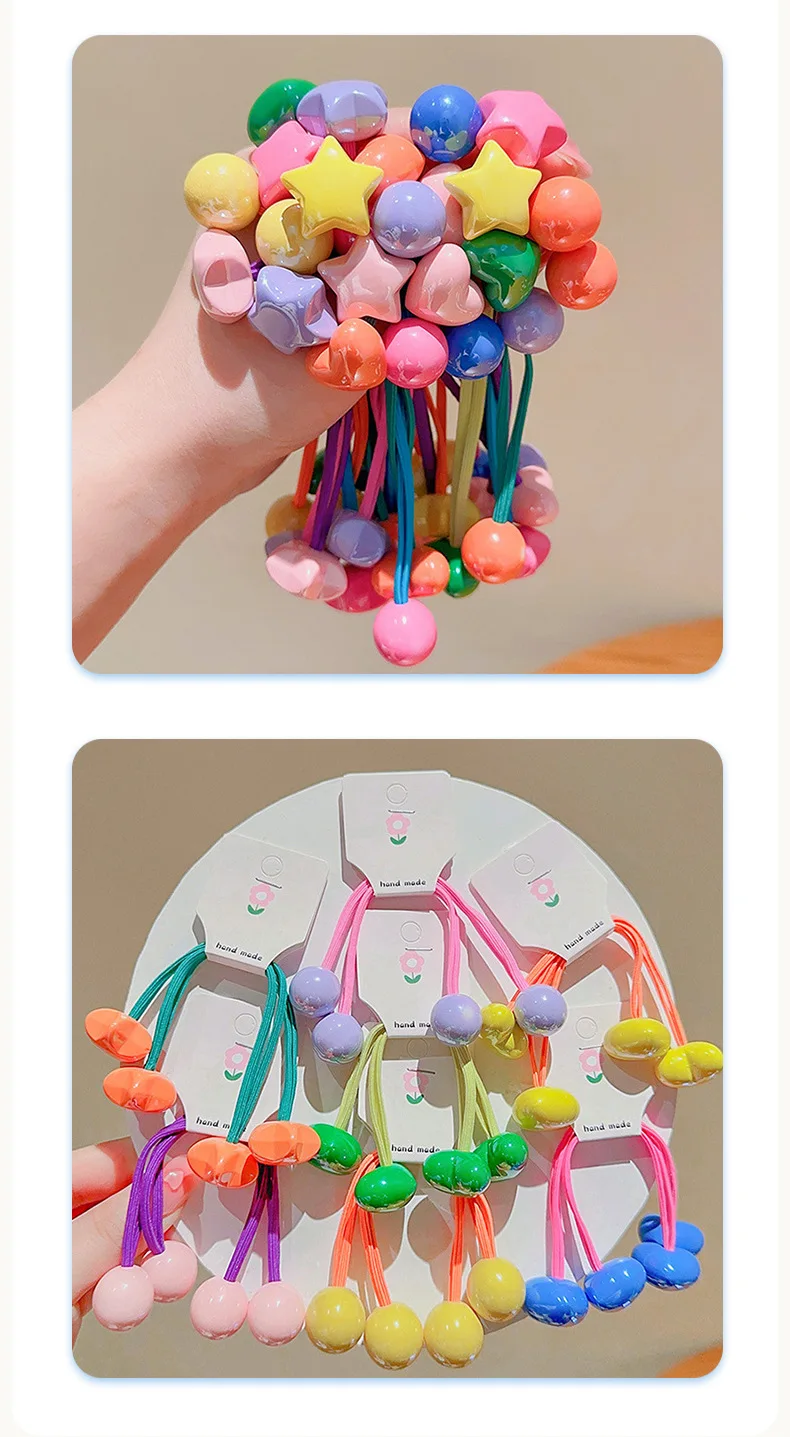 

Корейские 2 шт., не повреждающие волосы, высокоэластичная двойная веревка на голову, детские конфеты, детский хвост, веревка для волос, резинка, аксессуары для волос