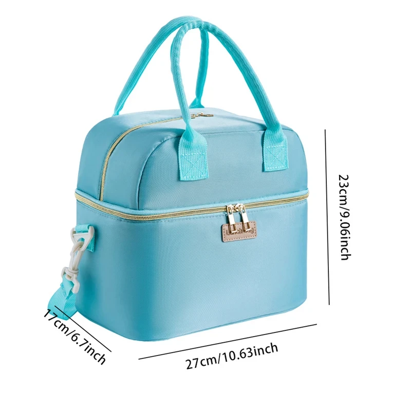 Tragbare isolierte Lunchtaschen für den Außenbereich, Thermo-Kühltasche, auslaufsicher, Handarbeit, Lunchbox, wasserdichte Tasche, Organizer-Tasche – Detail 15