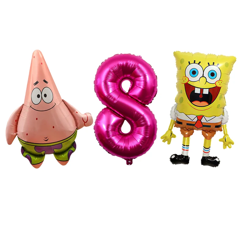 SpongeBob Schwammkopf Charakter-Luftballons Niedliche Cartoon-Partyballons für Jungen Mädchen Geburtstagsfeier-Dekorationen – Detail 17