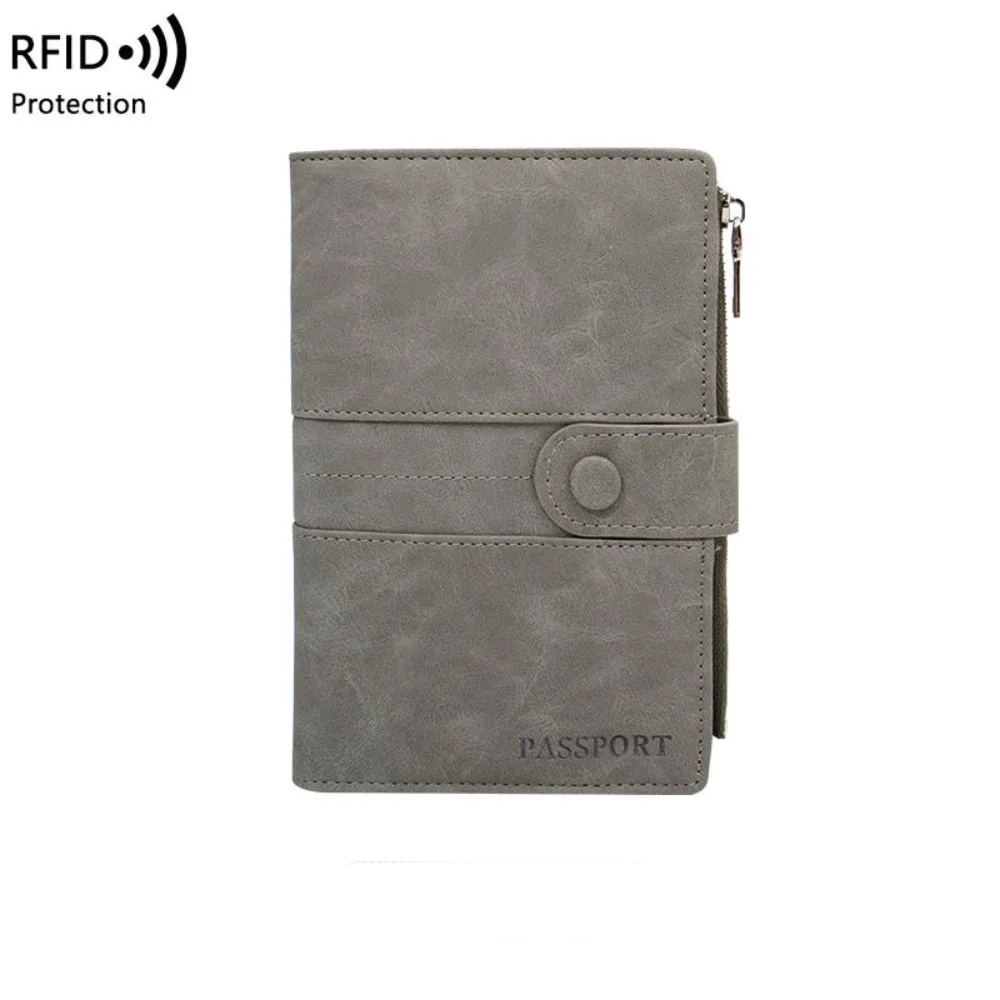 

RFID Anti-Theft PU Passport Bag Card Holder Passport Cover Travel Wallet Airplane Check-in RFID Anti-theft Card Storage Bag Men
