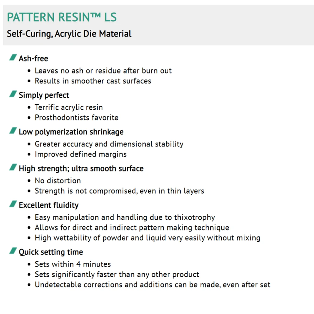 Dental Resin Modeling Kit Acrylic Pattern Resin Ls GC Fuji Duralay Dies Self Curing Implant Inlay Laboratory Technician Material