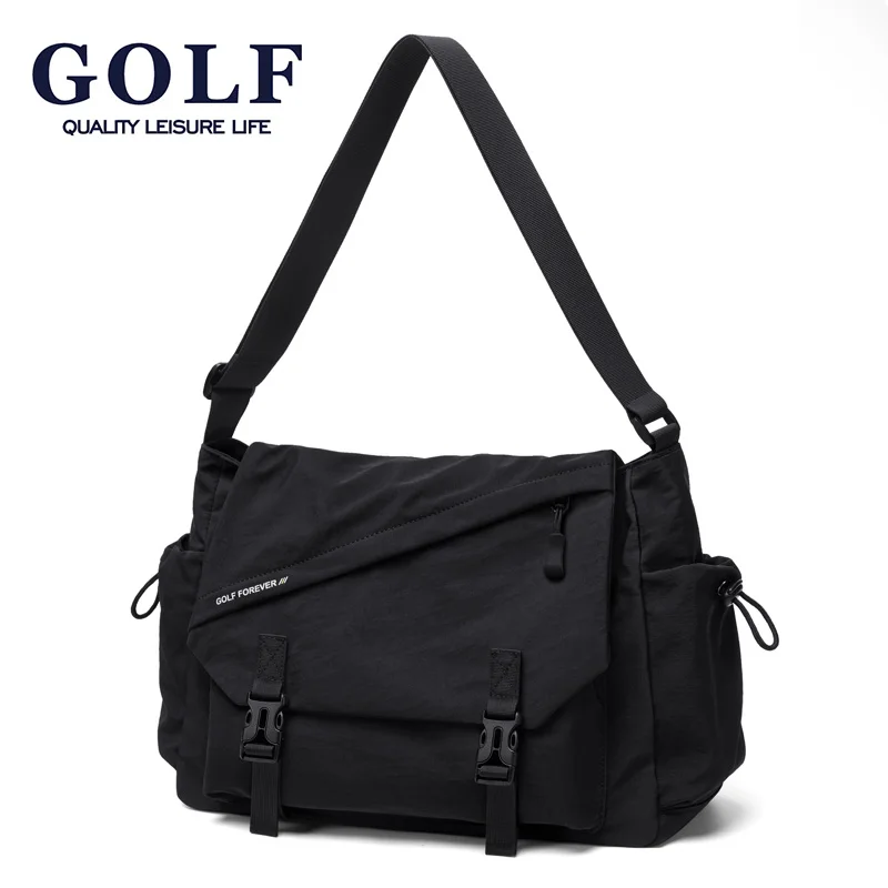 

GOLF QUALITY Men's Fashion Crossbody Bag Oxford Cloth Lightweight Single Shoulder Commuter Bag for Youth with Zipper Pocket