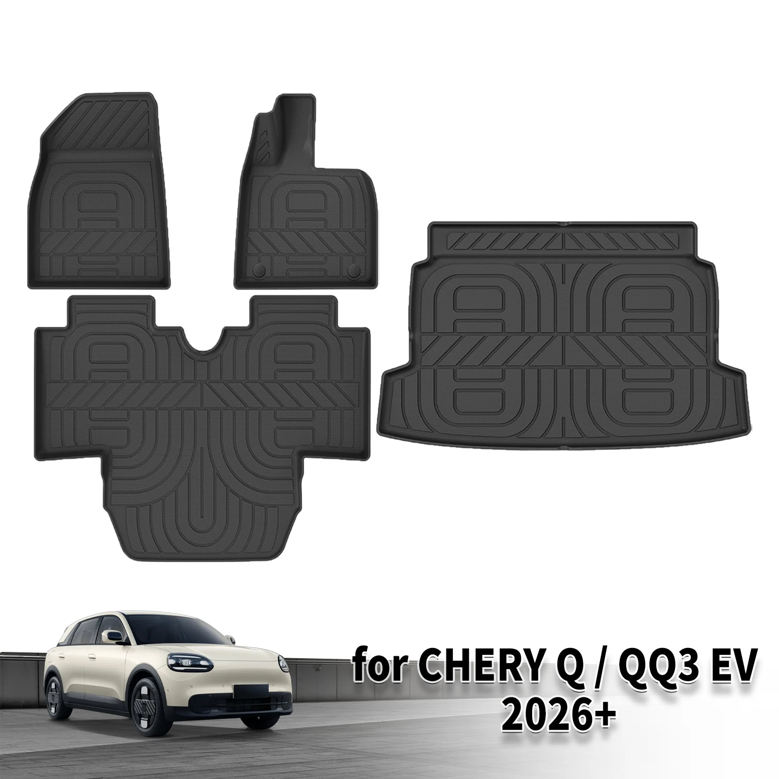 for CHERY Q / QQ3 EV 2026 2027 RHD Waterproof TPE Car Floor Mats 3D Laser Scanning Perfect Fit Odorless Accessories Easy Clean