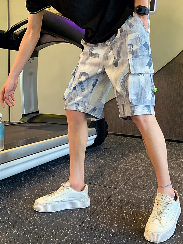 

Casual Workwear orts Men's Summer New Sle Trendy Loose Fit Sports Fitn Five-Point Pants Cool Urban Faion Breathable ...